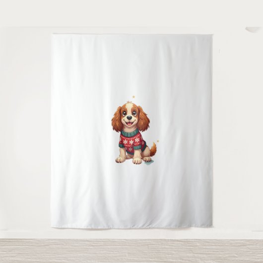 Tenture Cocker Spaniel Snowflake chien brillant (Devant)