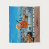 Tenture Cocktail Spritz sur une table avec vue sur Milan (Devant)