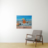 Tenture Cocktail Spritz sur une table avec vue sur Milan (En situation (horizontale))