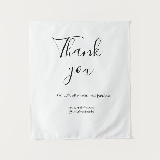 Tenture code de réduction de commande de remerciement site (Devant)