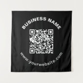 Tenture Code QR avec nom d'entreprise Texte circulaire gra (Devant)