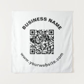 Tenture Code QR avec nom d'entreprise Texte circulaire gra (Devant)