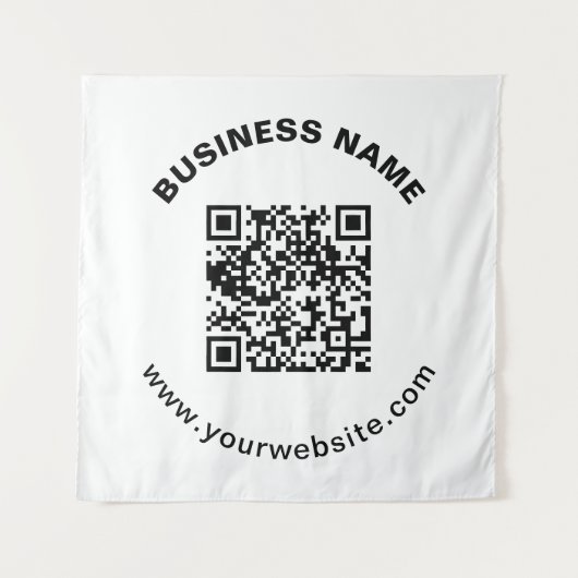 Tenture Code QR avec nom d'entreprise Texte circulaire gra (Devant)