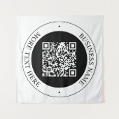 Tenture Code QR avec nom d'entreprise Texte circulaire mod (Devant (Horizontal))