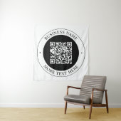 Tenture Code QR avec nom d'entreprise Texte circulaire mod (En situation)