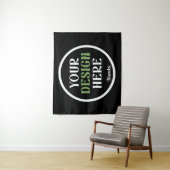 Tenture Code QR de logo noir personnalisé pour la marque c (En situation)