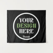 Tenture Code QR de logo noir personnalisé pour la marque c (Devant (Horizontal))