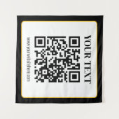 Tenture Code QR d'entreprise avec texte en haut et en bas, (Devant (Horizontal))