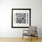 Tenture Code QR d'entreprise avec texte en haut et en bas, (En situation (horizontale))