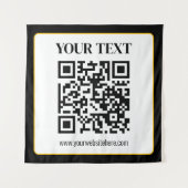 Tenture Code QR d'entreprise avec texte en haut et en bas, (Devant)