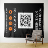 Tenture CODE QR & MÉDIAS SOCIAUX Promotion d'événement com (En situation (horizontale))