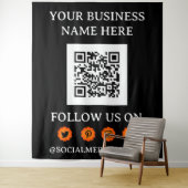 Tenture CODE QR & MÉDIAS SOCIAUX Promotion d'événement com (En situation)