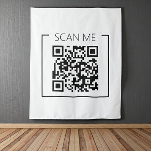 Tenture Code QR Minimaliste Tendance Scannez-Moi Entrepris