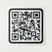 Tenture Code QR moderne éditable | Noir Blanc ou toute cou (Devant (Horizontal))