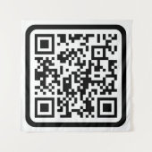 Tenture Code QR moderne éditable | Noir Blanc ou toute cou (Devant)