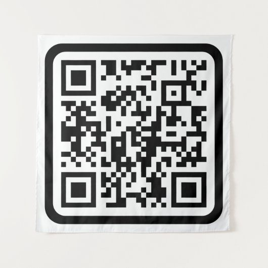 Tenture Code QR moderne modifiable | Blanc noir ou toute c (Devant)