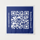 Tenture Code QR modifiable (généré instantanément) | bleu  (Devant (Horizontal))