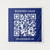 Tenture Code QR modifiable (généré instantanément) | bleu  (Devant)