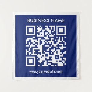 Tenture Code QR modifiable (généré instantanément)   bleu