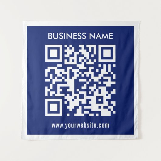 Tenture Code QR modifiable (généré instantanément) | bleu  (Devant)