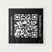Tenture Code QR modifiable (généré instantanément) | Noir (Devant (Horizontal))