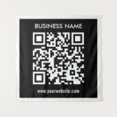 Tenture Code QR modifiable (généré instantanément) | Noir (Devant)