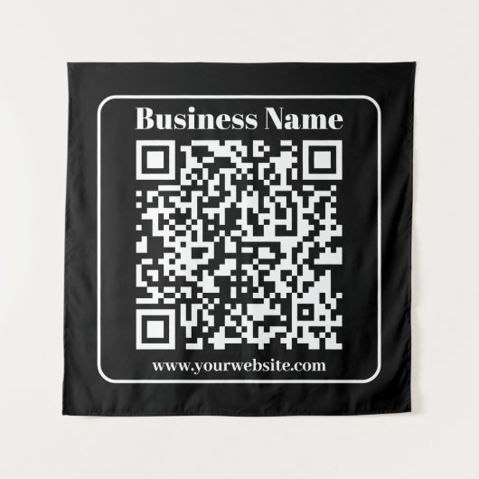 Tenture Code QR modifiable noir et blanc style moderne rét (Devant)
