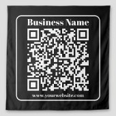 Tenture Code QR modifiable noir et blanc style moderne rét