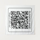 Tenture Code QR numérisable modifiable + votre nom d'entre (Devant (Horizontal))