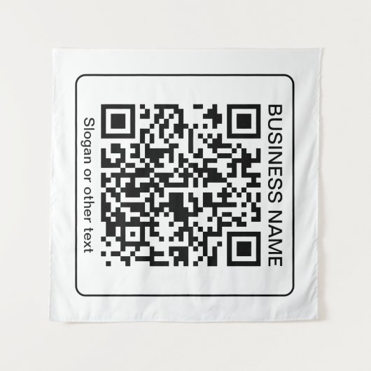 Tenture Code QR numérisable modifiable + votre nom d'entre (Devant (Horizontal))