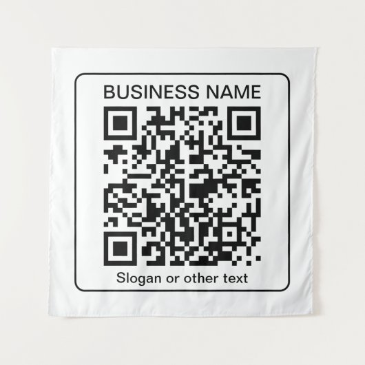 Tenture Code QR numérisable modifiable + votre nom d'entre (Devant)