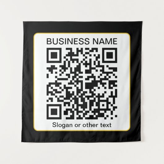 Tenture Code QR numérisable modifiable + votre nom d'entre (Devant)