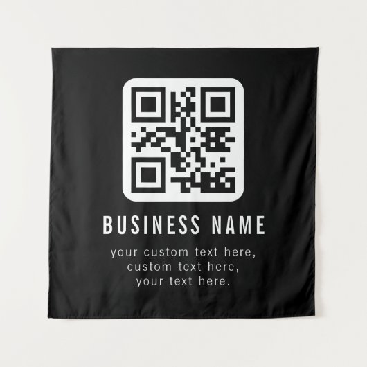Tenture Code QR personnalisable & conception de texte modi (Devant)