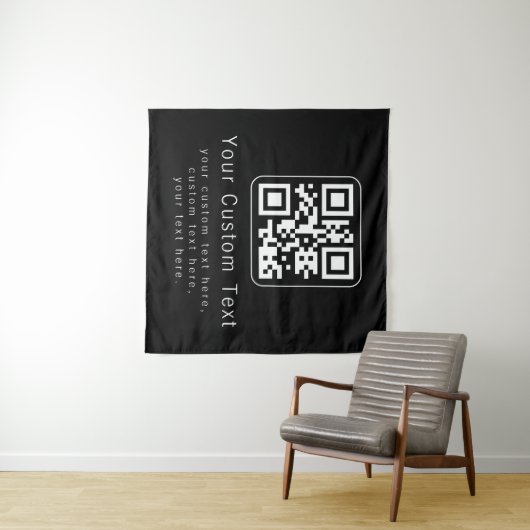 Tenture Code QR personnalisable & modèle de texte modifiab (En situation (horizontale))