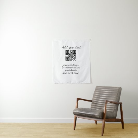 Tenture code QR personnalisé simple ajouter votre nom text (En situation)