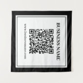 Tenture Code QR professionnel | Noir & Blanc (Devant (Horizontal))