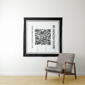 Tenture Code QR professionnel | Noir & Blanc (En situation (horizontale))