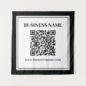 Tenture Code QR professionnel | Noir & Blanc (Devant)