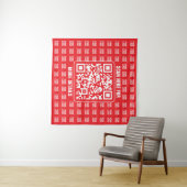 Tenture Code QR promotionnel (modifiable) avec motif de lo (En situation (horizontale))