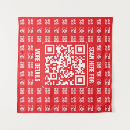Tenture Code QR promotionnel (modifiable) avec Motif Logo (Devant (Horizontal))