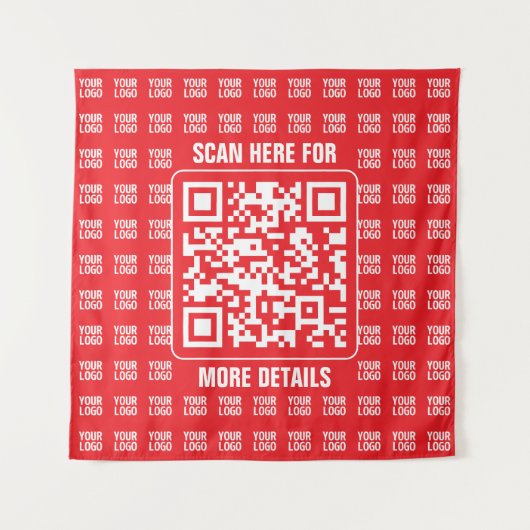 Tenture Code QR promotionnel (modifiable) avec Motif Logo (Devant)