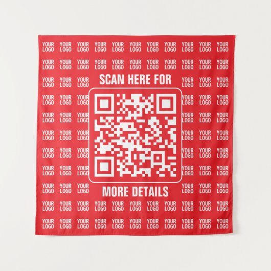 Tenture Code QR promotionnel (modifiable) avec Motif Logo (Devant)