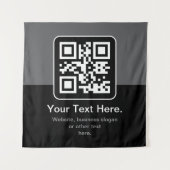Tenture Code QR scannable moderne | Noir Gris & Blanc (Devant)