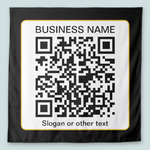 Tenture Code QR scannable modifiable + Nom de votre entrep
