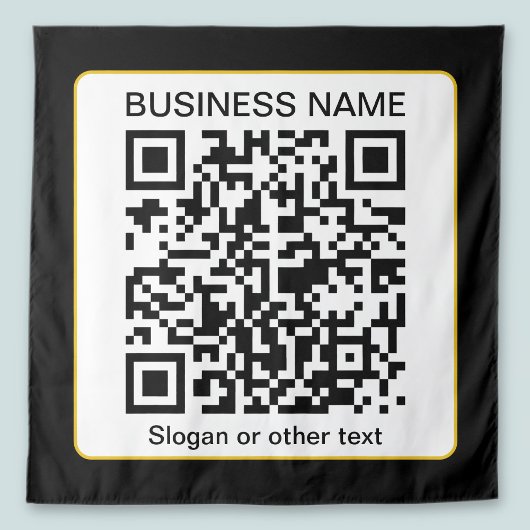 Tenture Code QR scannable modifiable + Nom de votre entrep