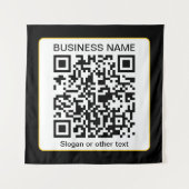 Tenture Code QR scannable modifiable + Nom de votre entrep (Devant)