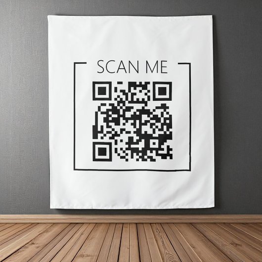 Tenture Code QR Scannez-Moi Minimaliste Entreprise 