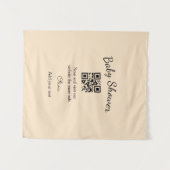 Tenture Code QR simple pour baby shower avec nom et texte (Devant (Horizontal))