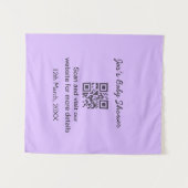 Tenture Code QR simple pour baby shower avec texte de nom (Devant (Horizontal))