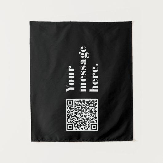 Tenture Code QR téléchargé et texte rétro modifiable (Devant)